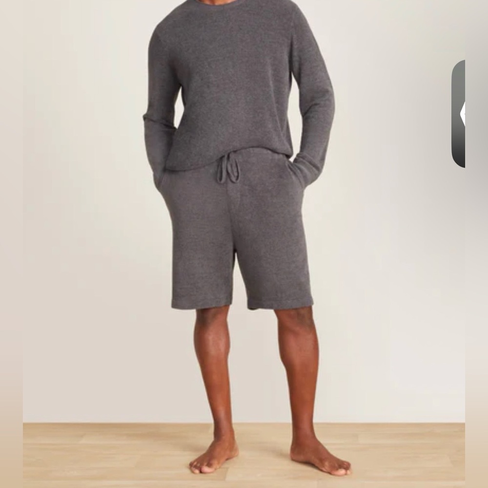 Barefoot Dreams CozyChic Ultra Lite® Classic Men Large Lounge Shorts Gray Green*